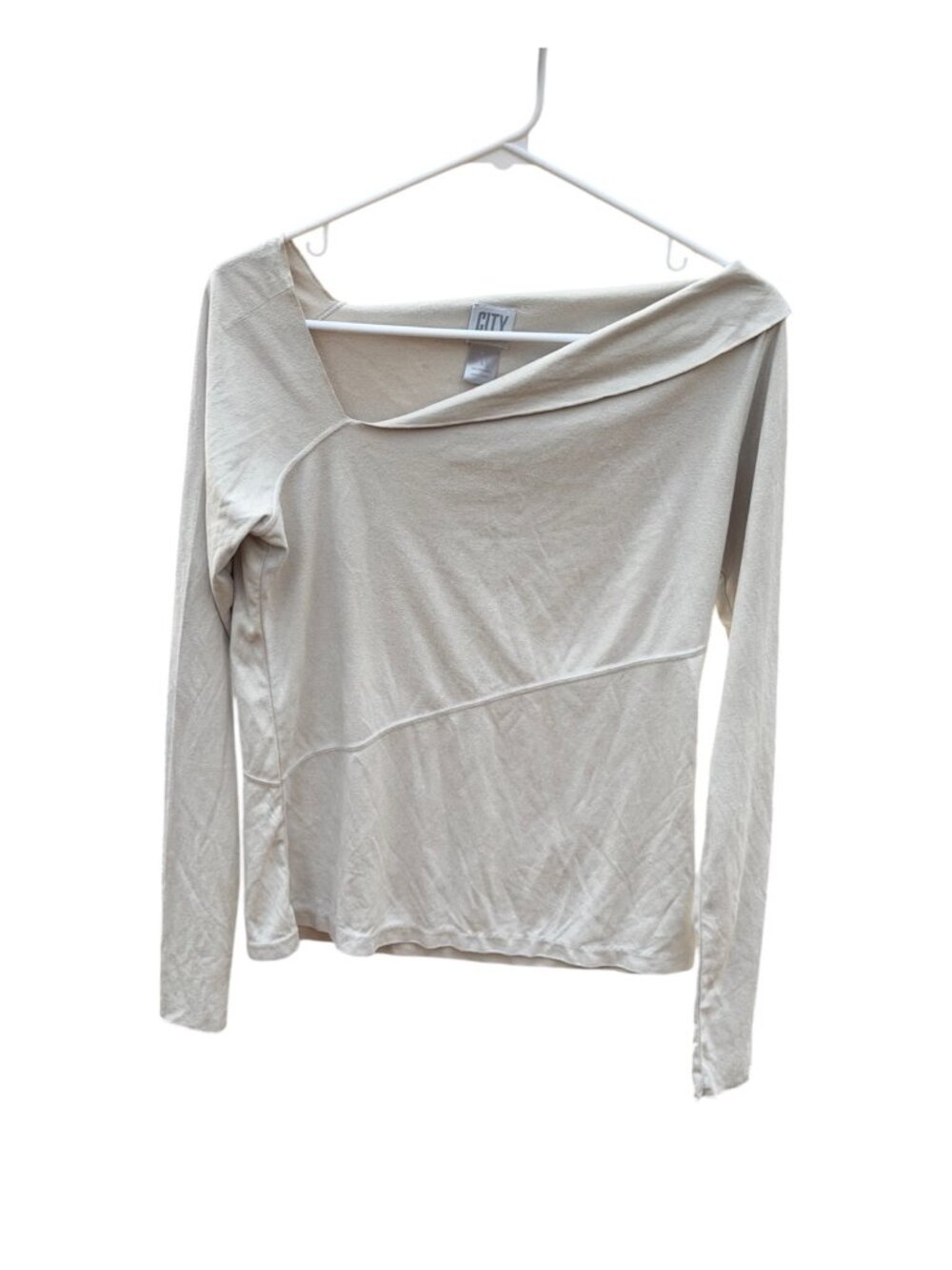 DKNY White Long-Sleeve Top